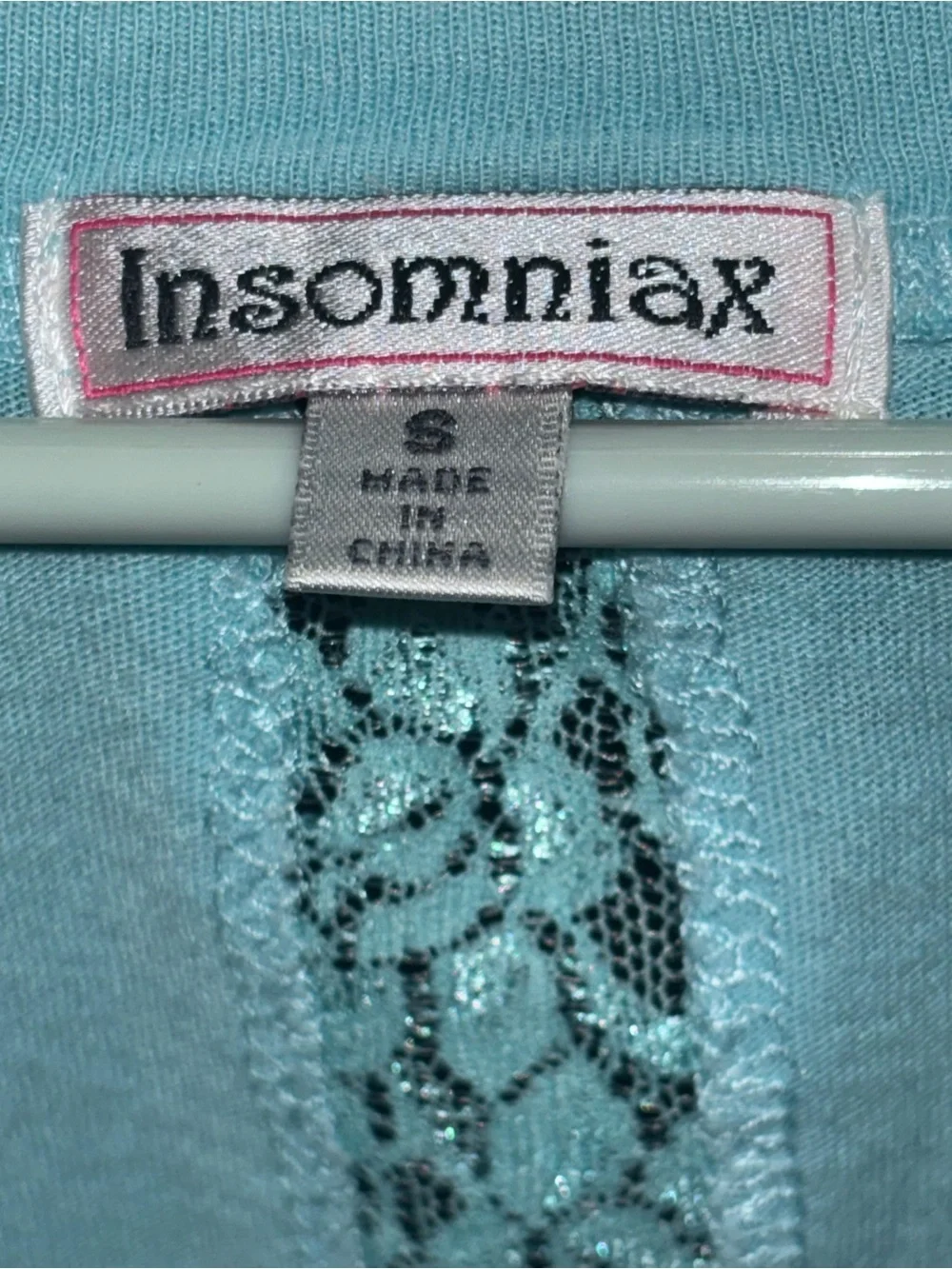 INSOMNIAX Teal Lacey-back Sleep Shirt